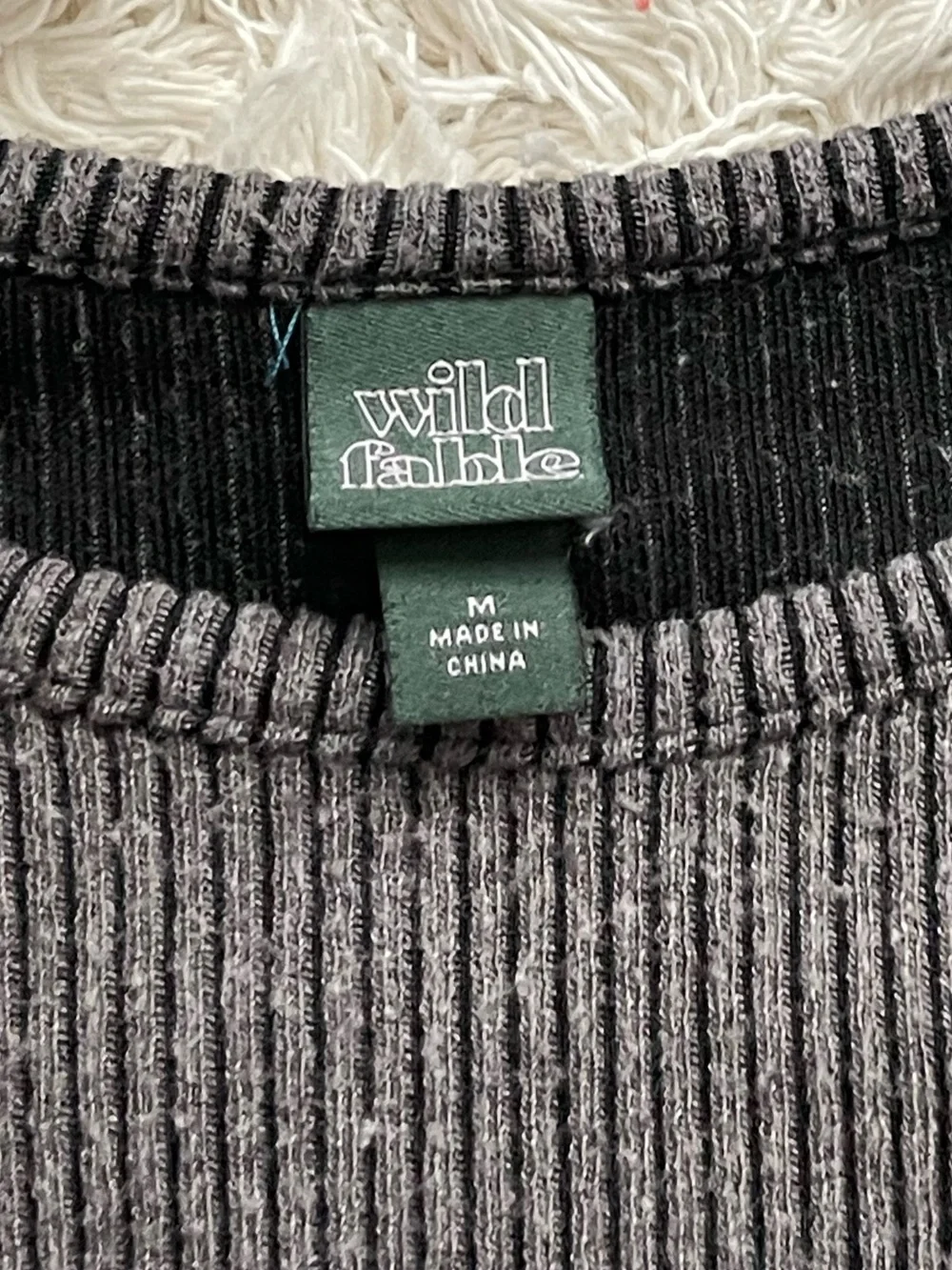 Wild fable Ribbed Long-Sleeve Crop Top